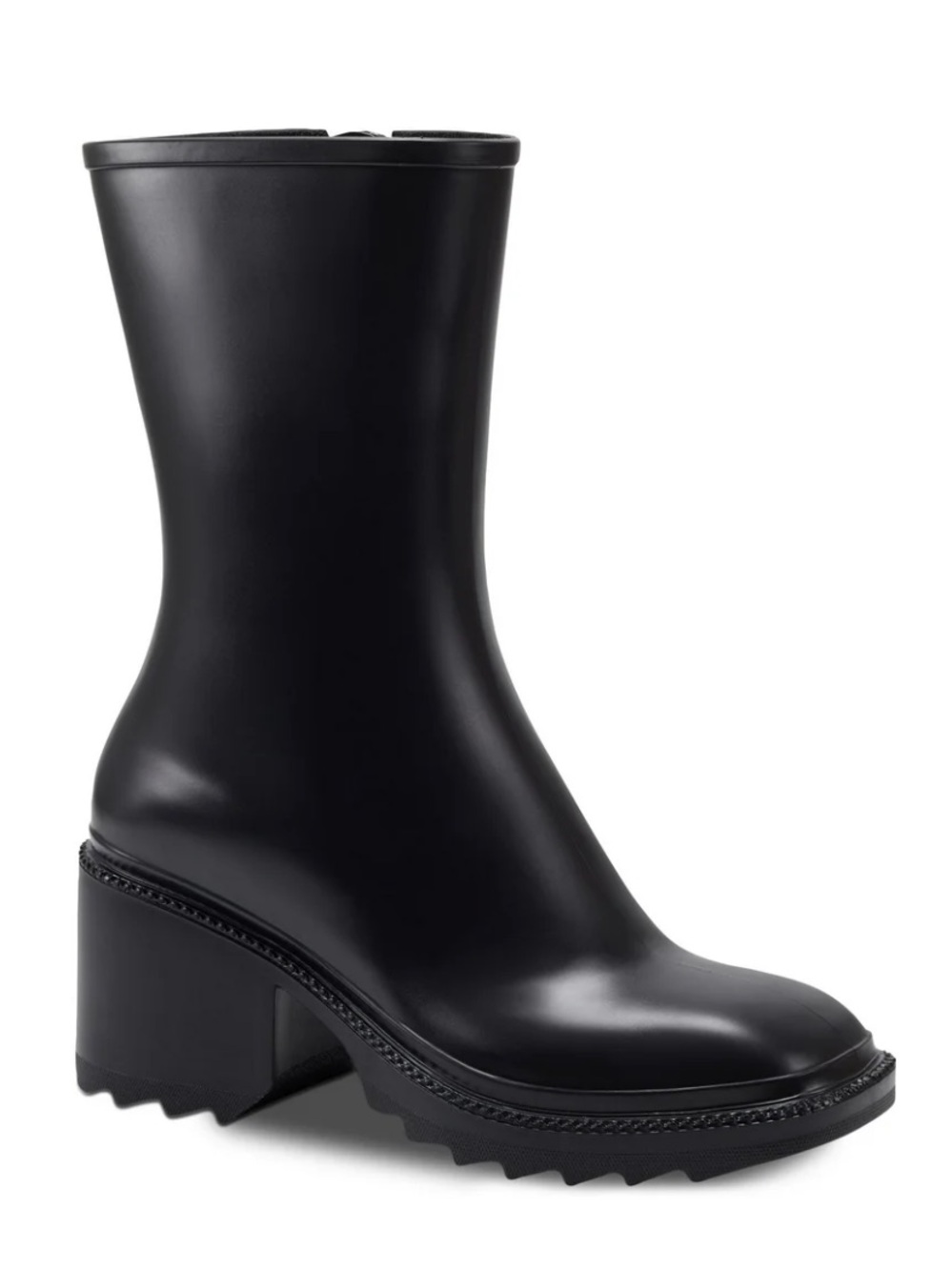 INC International Concepts Black Chunky-Heel Rain Boot